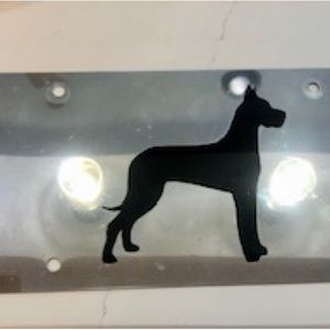 Great Dane black license plate silver